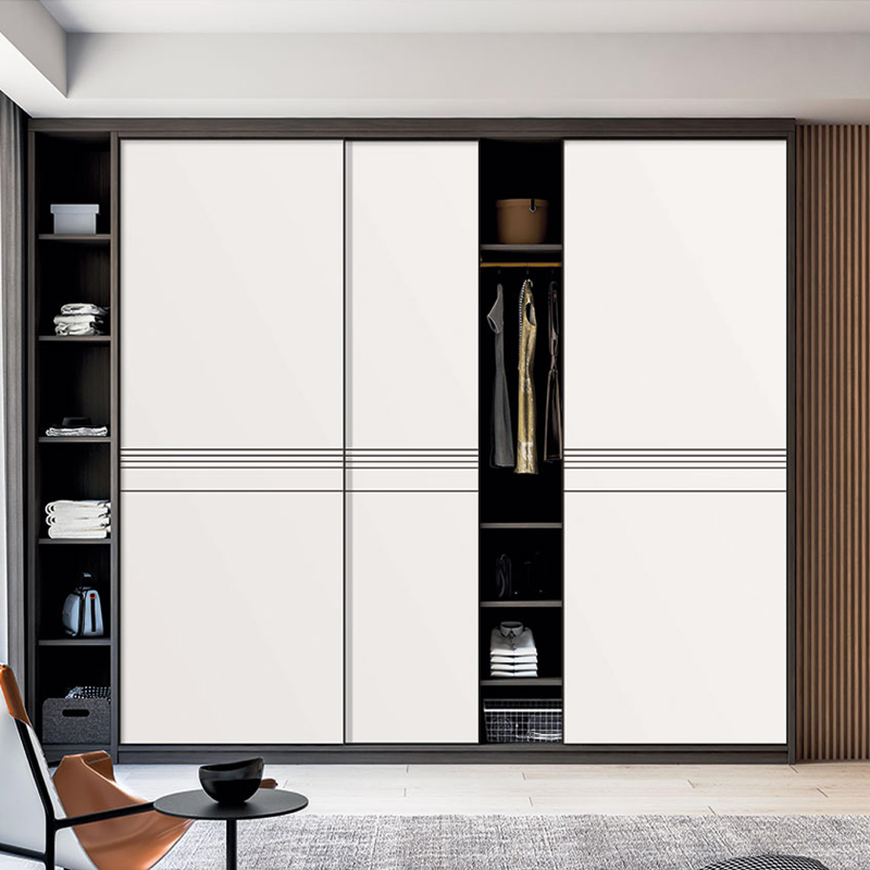 Wardrobe sliding door custom sliding door Nordic modern minimalist solid wood bedroom closet cabinet door custom new wardrobe door
