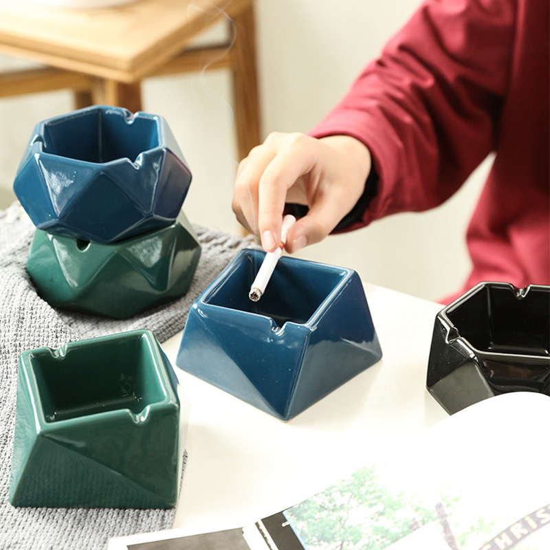 Brief Personality Creative Fashion Nordic Wind Polygon Ceramic Girls Ash Tide Multifunction Office Swing Piece-Taobao