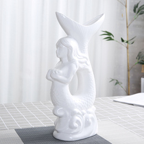 Modern minimalist ceramic mermaid vase large Nordic flower arrangement hydroponic dried flower living room home furnishings gifts