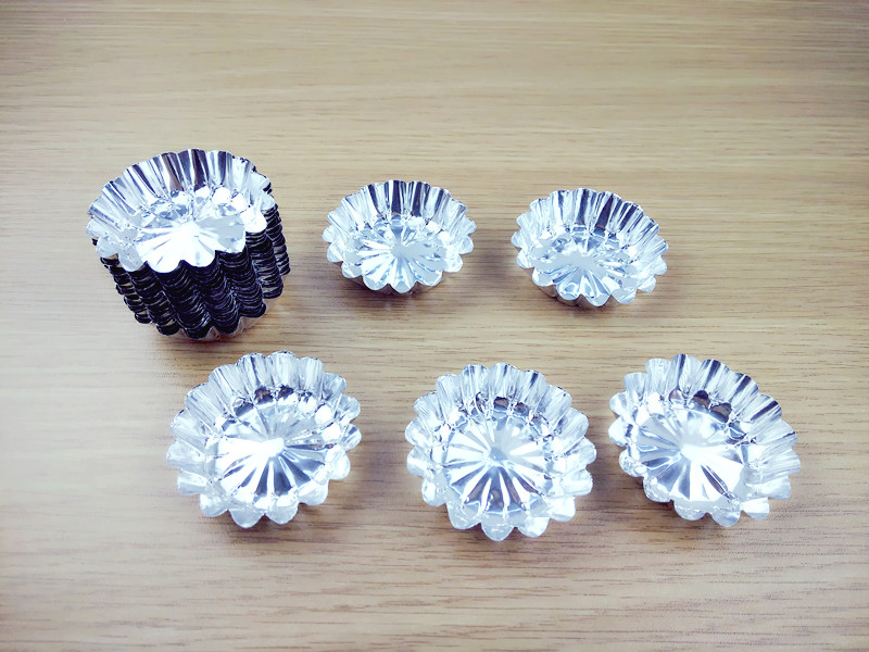 Hoa cúc dùng một lần Chim cút Trứng Cup Nhôm Lá tròn Bánh Tin Giấy Cup Tart Bánh Khuôn Pudding Cup 200 - Tự làm khuôn nướng khuôn bánh