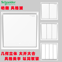 Schneider Hao Lang series Elegant white One open two open three open four open single control double control switch Wall power switch