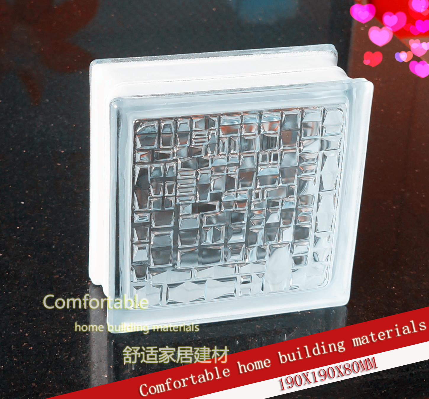 Mosaic pattern white opaque glass brick bathroom entrance partition living room background wall factory direct sale