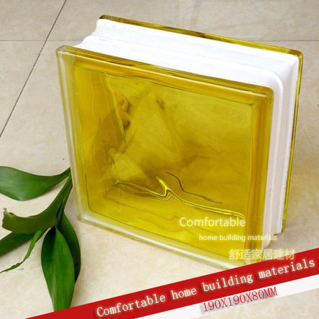 Medium yellow inner color color Haiwei glass brick partition wall porch factory direct sales super popular shopkeeper recommended