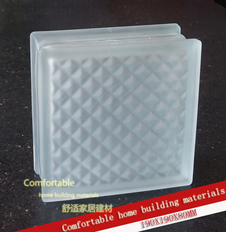 Small flower pattern grinded white transparent glass brick bathroom porch cosmetic room partition wall popularity