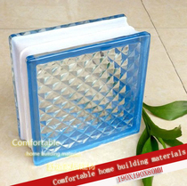 Blue small flower lattice colored edge color Haiwei glass brick toilet partition wall manufacturer direct sales ultra-popularity