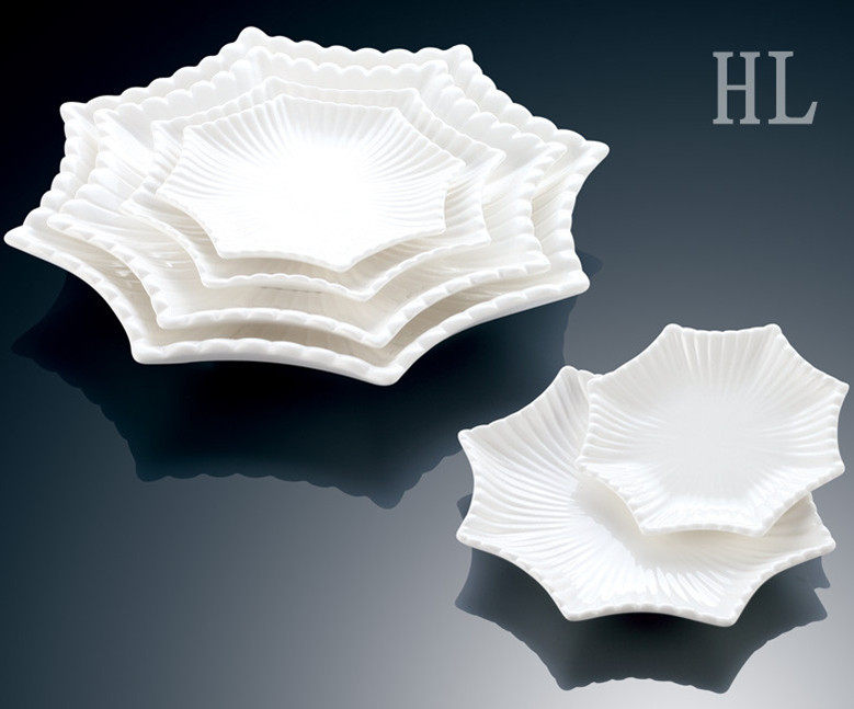 Crazy Snatched Hotel Cutlery Magnesium White Porcelain Snack Dish Ceramic Profiled Plate Anise Shell Dish