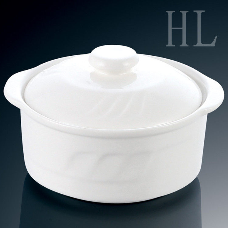 Hotel tableware magnesium white porcelain tableware ceramic soup nest pot stew bowl soup bowl with lid mini soup cup Meichen soup cup