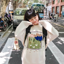 (Spot) loyal dog Small eight pear-shaped homemade-Green Mountain pick-up h cute thin Joker autumn lazy sweater
