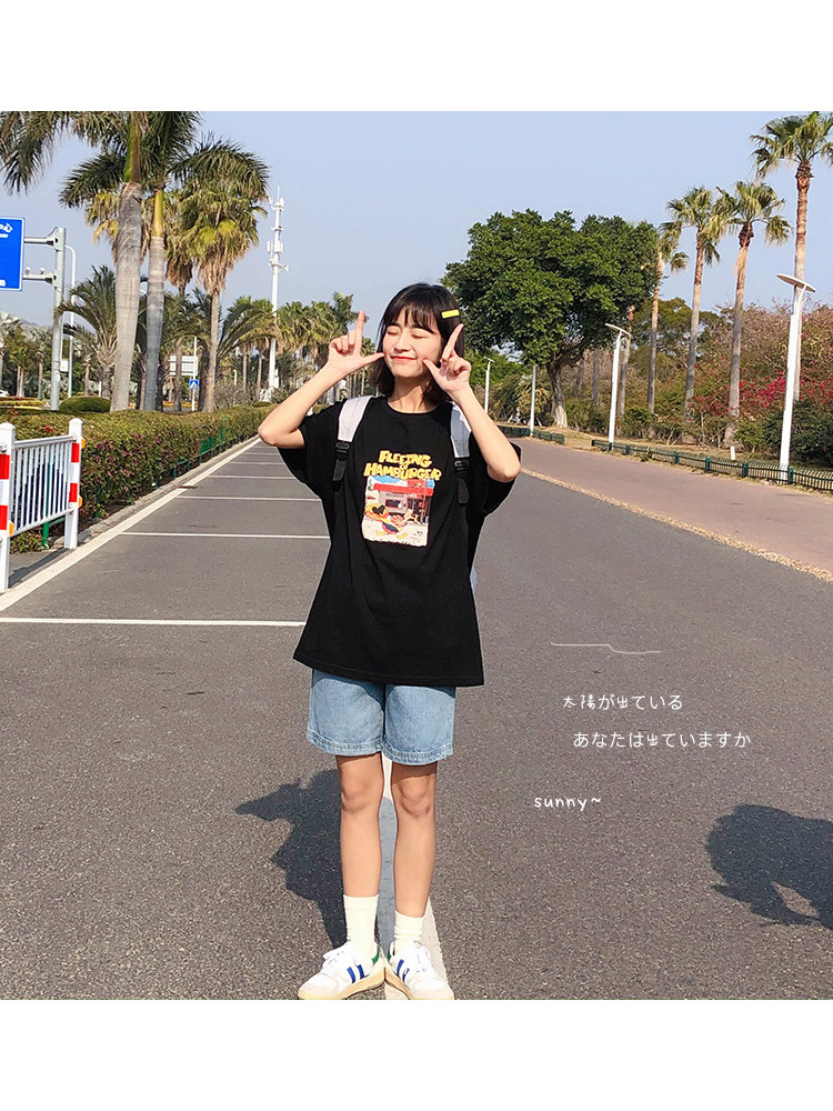 (Spot)loyal dog small eight pear-shaped homemade went to the sunshine summer high waist wild thin casual denim shorts for women