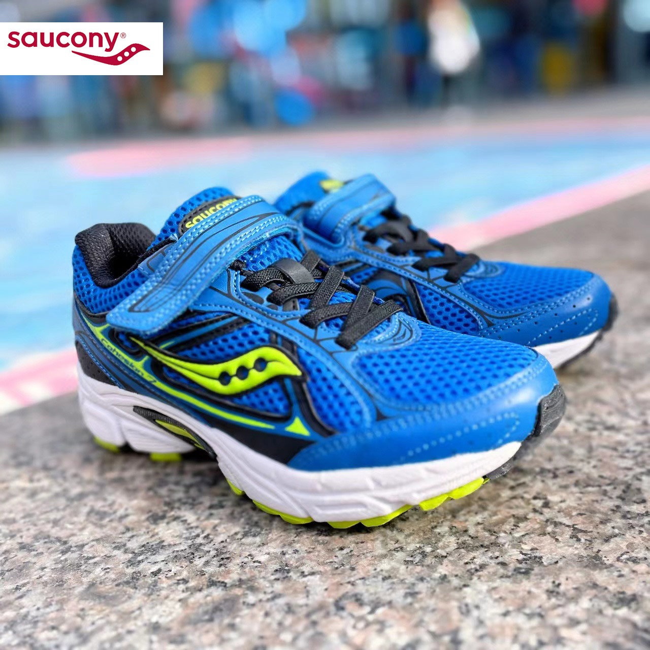 Saucony children's sports shoes children's shoes men's running shoes women's magic stickers increase spring and autumn breathable shock-absorbing mesh surface soft bottom