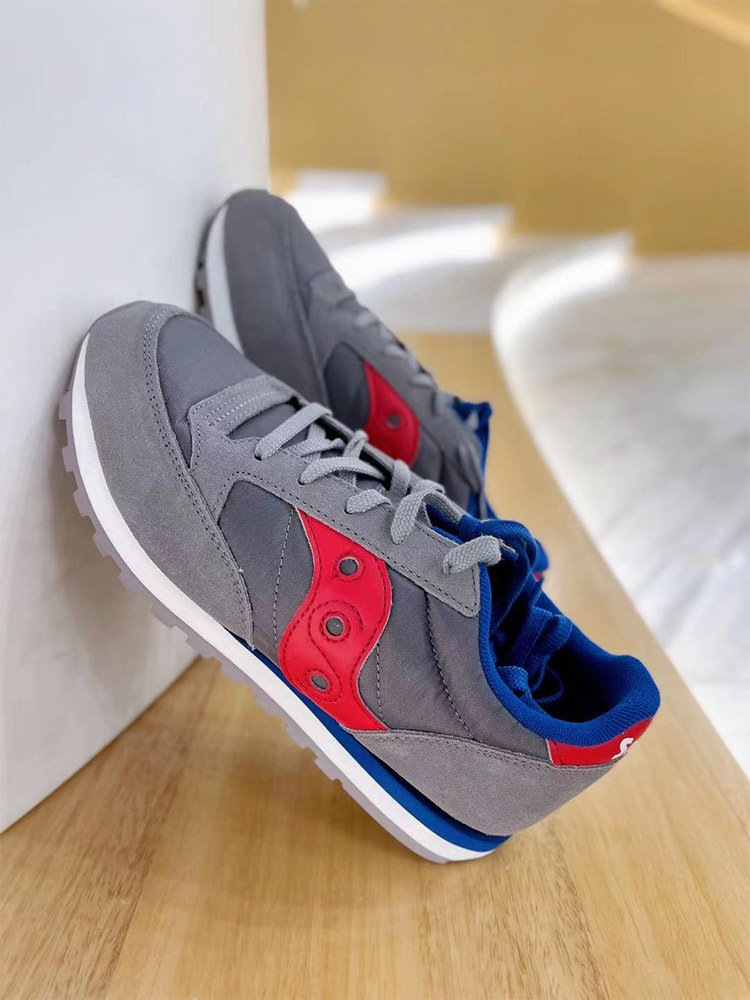 Saucony children's shoes sports shoes jogging men's running shoes women's shock-absorbing breathable mesh autumn and winter retro jazz gray