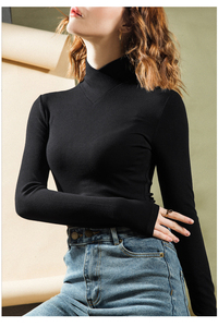 Latin dance tops ballroom dance top modern dance small high collar long sleeve training clothes training bottoming shirt national standard dancer dance uniform