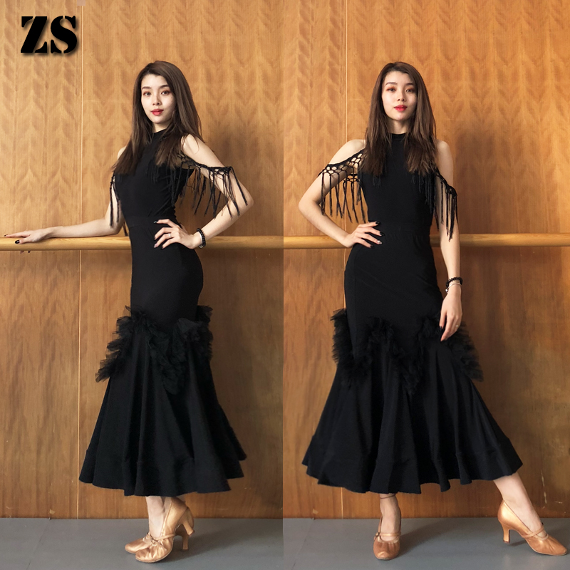 zs modern dance dress half body adult female national standard dance art exam skirt dance practice pack hip sexy fishtail long skirt M15