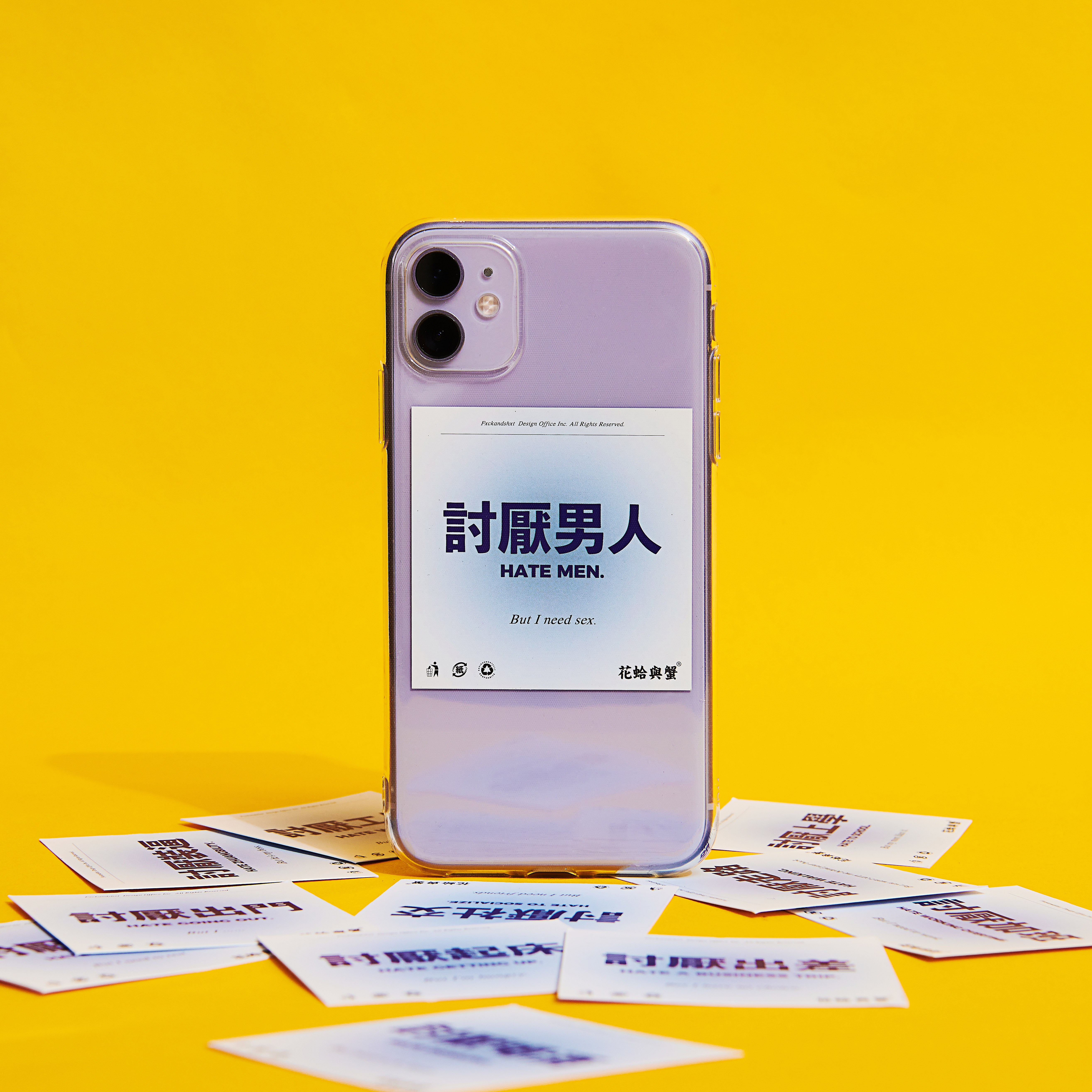 Flower clams and crab original small cards hate series transparent suitable for mobile phone protection shell iphone12 softshell