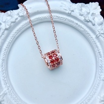 AA0100 Natural garnet small waist pendant Passepartout colored gemstone 11mm pendant with chain
