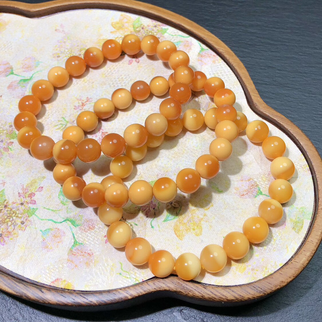 товар из китая p087 天然黄龙玉手链串聚宝盆缅甸9-10mm玉化彩色首饰礼物