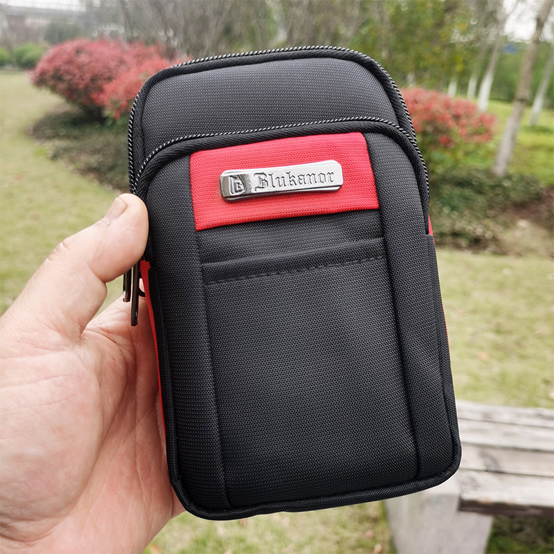 Birthday Present Men Wear Leather Belts Mobile Phone Pocket Multifunction Foreign Trade Outlet Outdoor Sports Resistant to Dirty Slanted Satchel