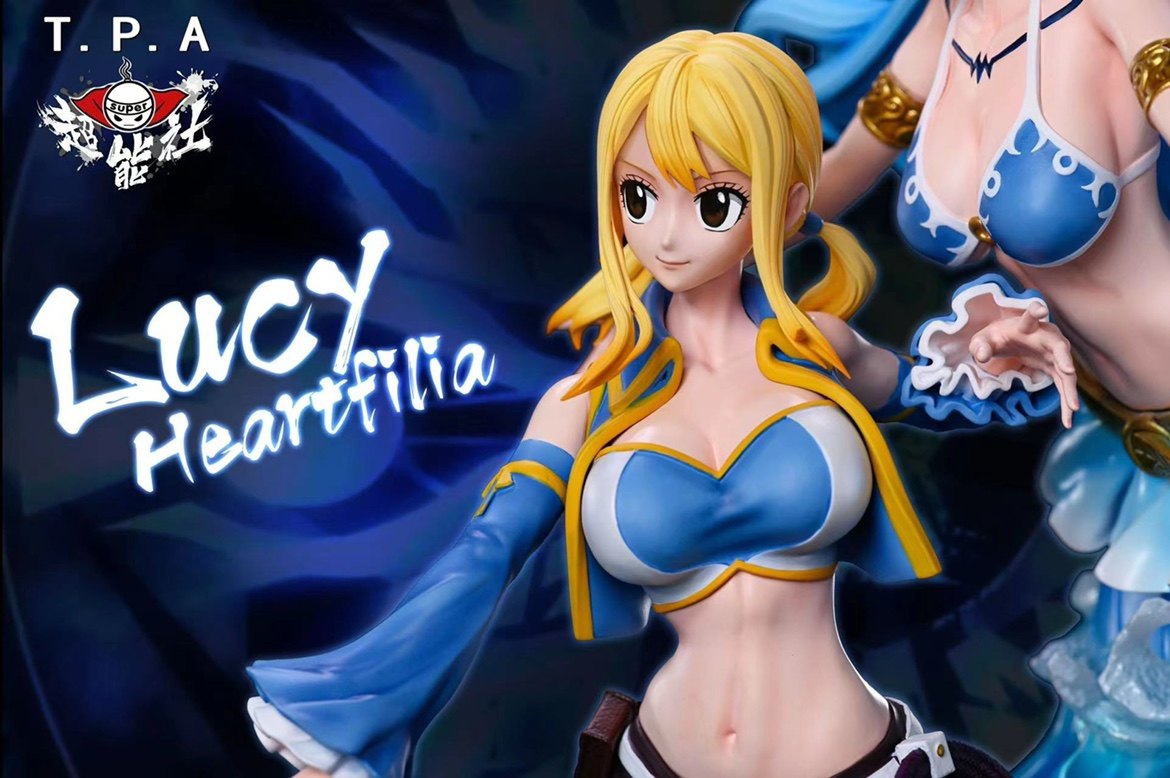 Figura Lucy Heartfilia Fairy Tail In PVC - Statua Anime Da Collezione - Costume Nuoto/Cameriera - Regalo Natale