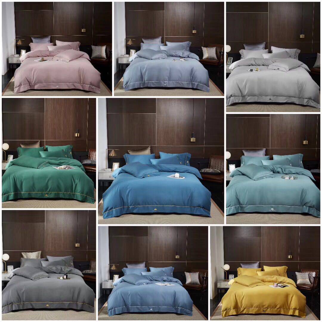 Export of 60 sateen long-staple cotton Seiko high-precision embroidery new bed sheet quilt cover pillowcase bedding four-piece set