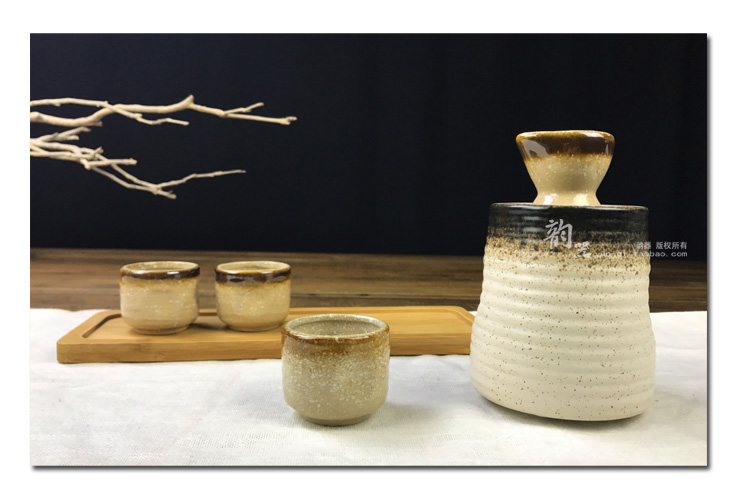 Phong cách Nhật Bản và rượu vang rõ ràng đặt cổ gió trắng rượu sake cốc hộ gia đình lẩu chai gốm sáng tạo rượu vang ấm ly rượu vang đỏ