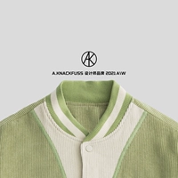 Постепенно носить дизайнерский бренд akkfuss Designer Brand осень ретро -школьные школьные школьные сшивающие бейсбольные куртки Мужчины