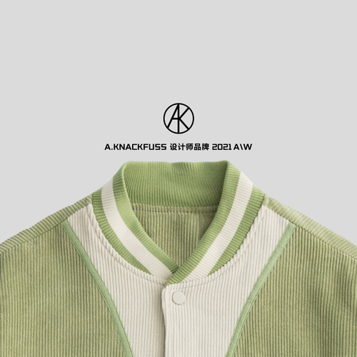 Постепенно носить дизайнерский бренд akkfuss Designer Brand осень ретро -школьные школьные школьные сшивающие бейсбольные куртки Мужчины