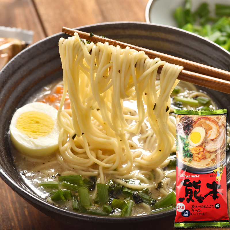 Japan imports Marutai lanoodle Kumamoto Nagasaki Garlic Spiced Pork Bone Soup La Noodle 2 People with Bubbly Noodles