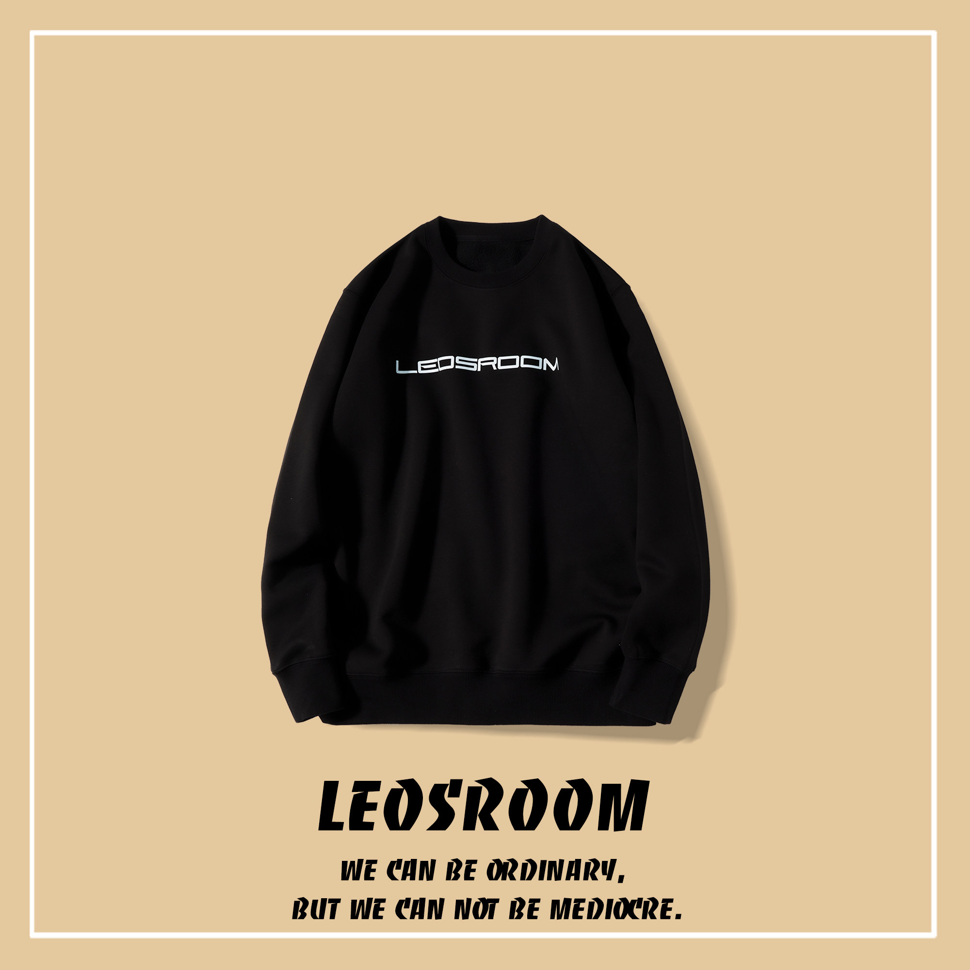 Men's Round-collar head LEOSROOM thickening men's coat with a loose coat with a loose coat