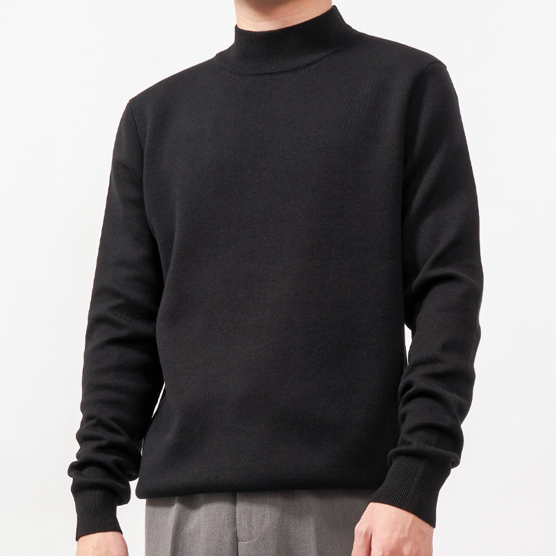 LEOS Half Turtleneck Sweater Men's Slim Winter Korean Knit Sweater Fashion Youth Men's Hygiene Clothes Solid Color Versatile