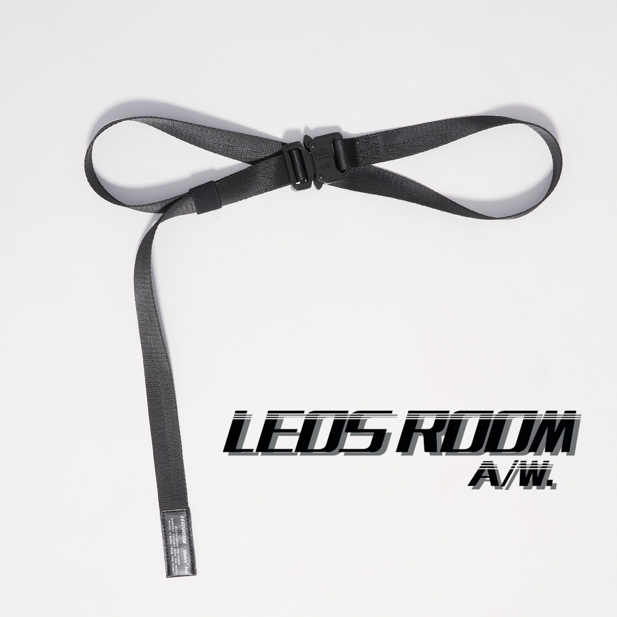 LEOS Belt Men's Art Fast Buckle Functional National Tide Tooling Dark Black Industrial Wind Lengthened Nylon Strap Fashion