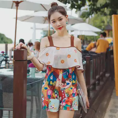 Swimwear women conservative small breasts gathered Korea belly thin girl hipster swimsuit
