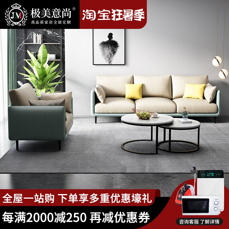 Nordic Tech Cloth Sofa Large Small Family Type Brief fabric Sofa Living Room Modern Light Lavish Furniture Combination Suit