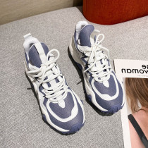 Small ckerwin Tide brand Korea Street shooting trend leather father mesh casual thick bottom color Small White