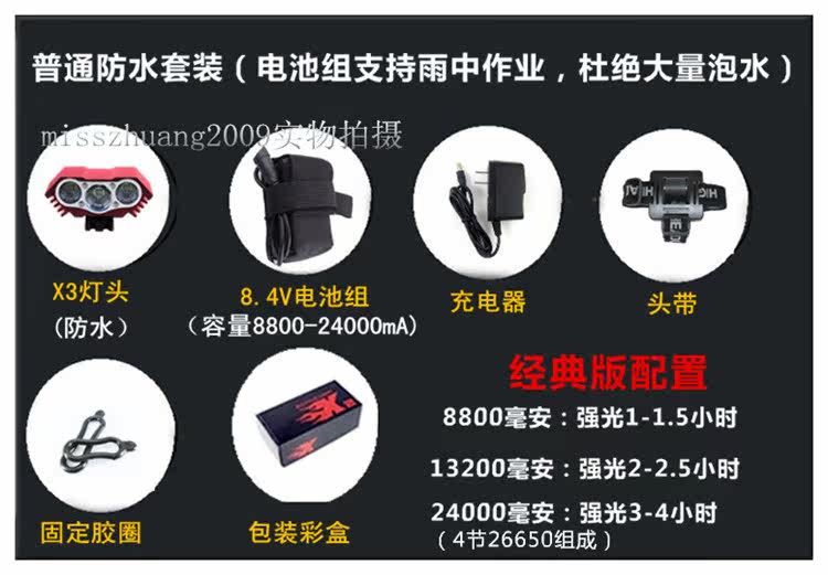 Lumière vélo KUGUANG - phare - Ref 2399825 Image 7