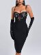 2025 Summer Women's New Product Socialite Sexy Suspender Backless Lace Breast Cup Slim Dress Party Dress