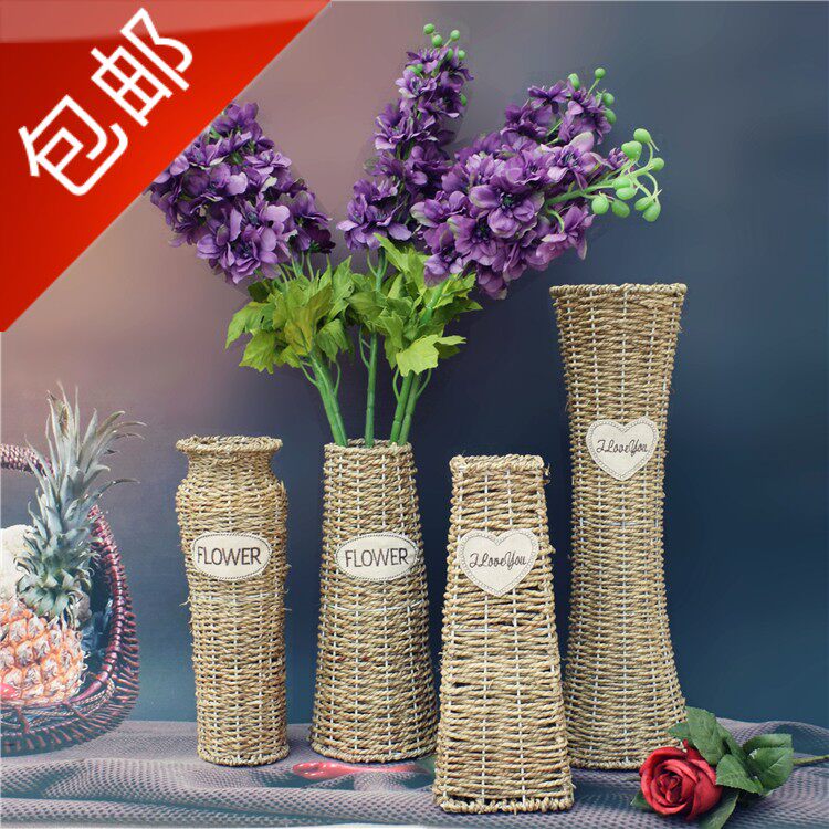 55 cm high vase vase water grass basket Yunnan dry vase pastoral literature and art grass pot straw flower arrangement basket vase