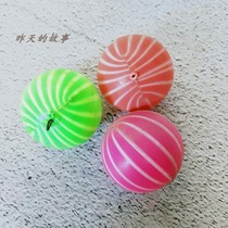 Nostalgia old stock of 80s plastic toys colored watermelon stripes balls 3 5cm