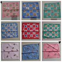 Nostalgic old stock 80-90s cotton flower handkerchief handkerchief various colors bear 26cm thin section