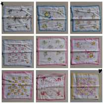 Nostalgia old stock of cotton - flower handkerchiefs of 90s cotton - flower handkerchief of various color - shattered pieces of handkerchief 26 cm thin