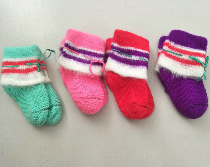 Nostalgia old stock of 90's infant cotton socks and wool stocks collection