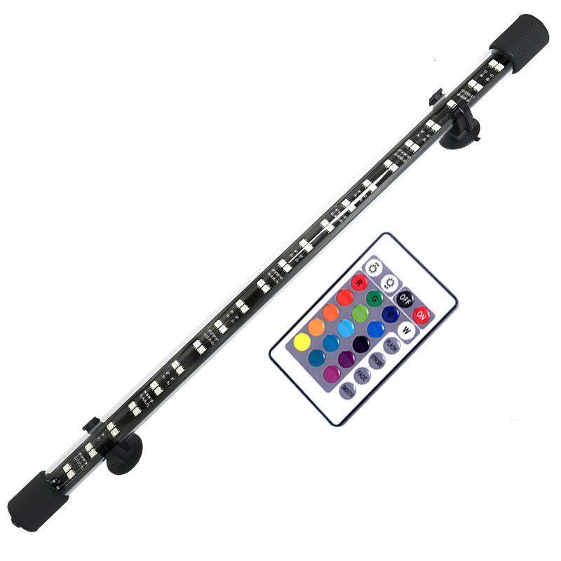 Fish tank LED light double-row seven color remote control diving light aquarium lighting waterproof build-up red dragon lamp T8 lamp tube