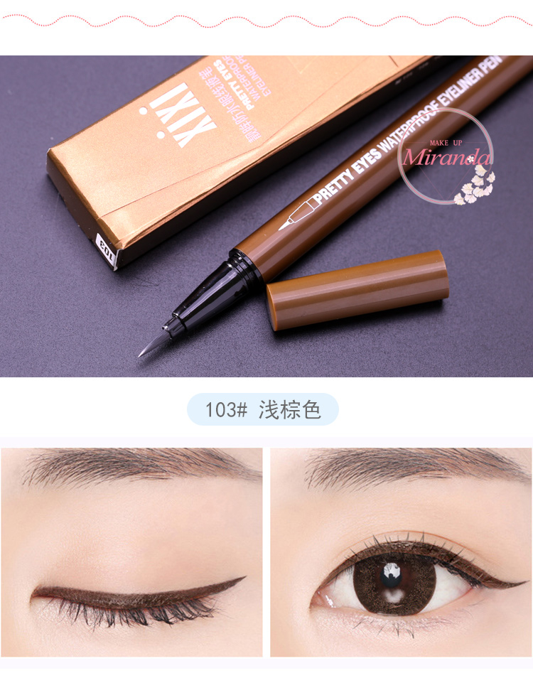 Bút kẻ mắt màu nâu nữ không thấm nước màu đỏ chẵn lẻ nhỏ cứng đầu màu bút kẻ mắt không nở - Bút kẻ mắt kẻ mí mắt