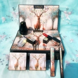 Косметический комплект, помада, рассыпчатая пудра, карандаш для глаз, карандаш для губ для школьников, база под макияж, подарочная коробка, полный комплект