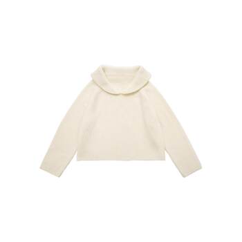 Heavyweight Cashmere Wool Clean Fit Artistic Style Large Lapel Lazy Sweater