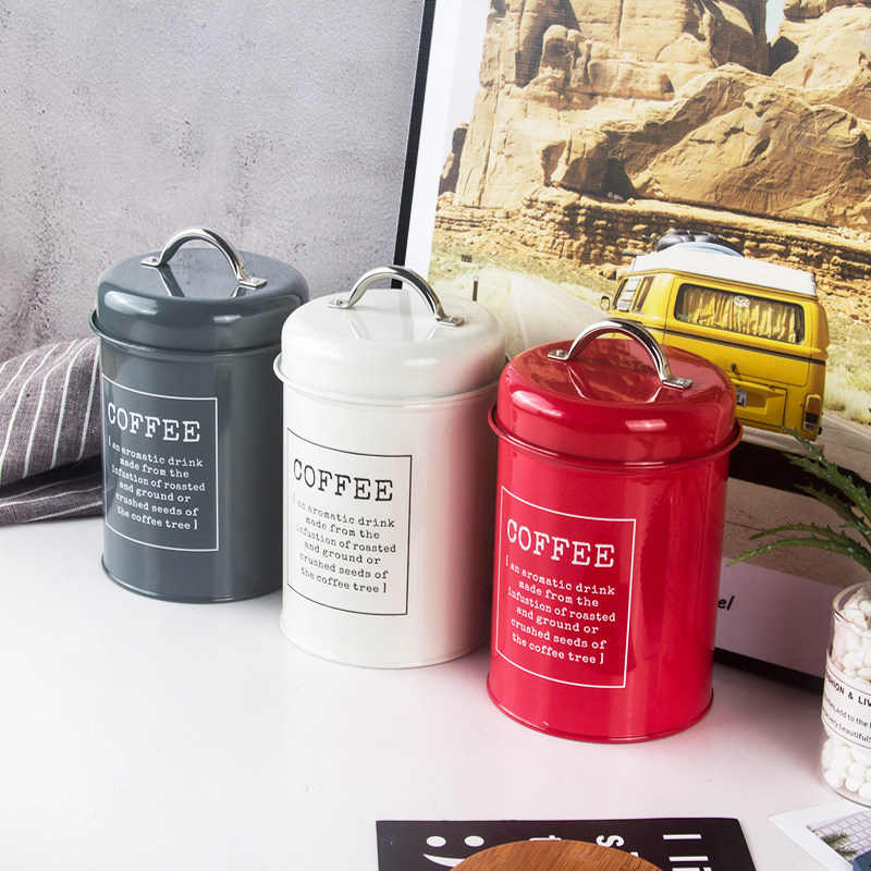 Coffee powder sealing cans Coffee powder canned canned tea powder canned powder canned powder canned moisture - proof Nordic wind storage tank
