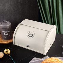 Nordic style bread box Flip cover type tin storage box Home storage box Desktop object swing box Baking bread box