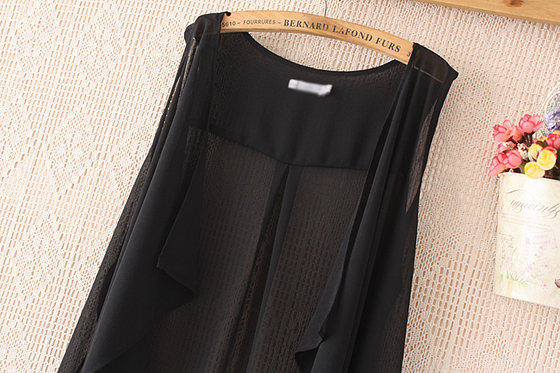 Korean style chiffon vest for women summer thin mid-length large size slim versatile cardigan vest shawl vest casual jacket