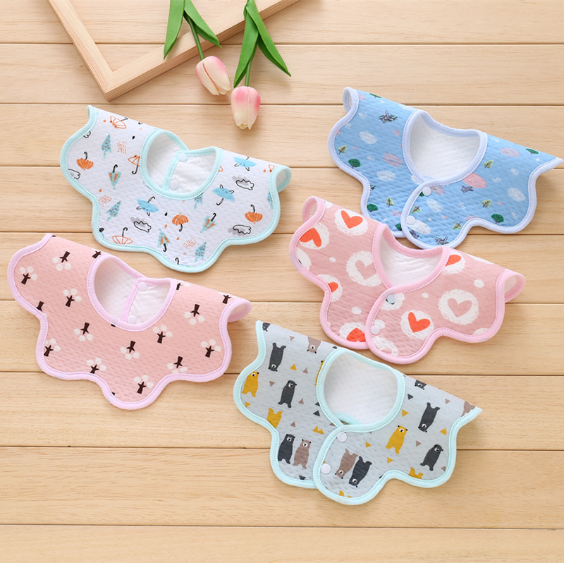 Saliva towel pure cotton baby waterproof 360 degree rotating thickened newborn anti-vomiting milk bib bib spring and autumn and winter