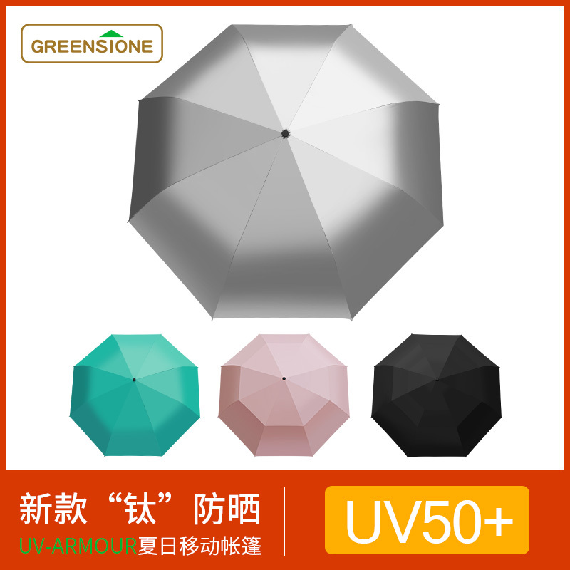 British Double-Layer Fully Automatic Titanium Silver Sunscreen with Super Uv Protection Uv50+ Enlarged Professional Sun Umbrella