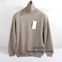 Non-dyed 100% cashmere mens turtleneck cashmere lapel pullover cashmere sweater knits